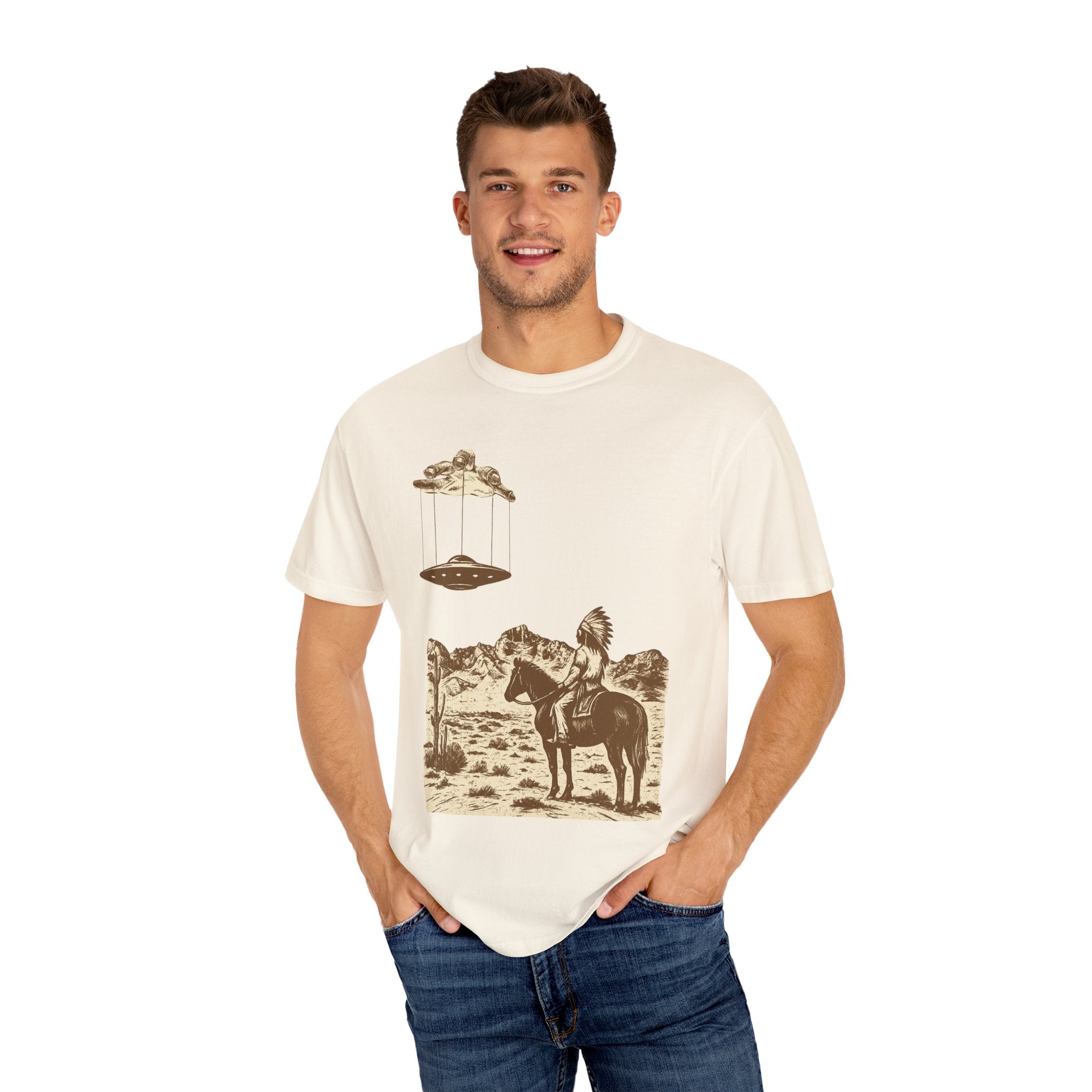 T-Shirt Indian Desert UFO Hand Puppet Design