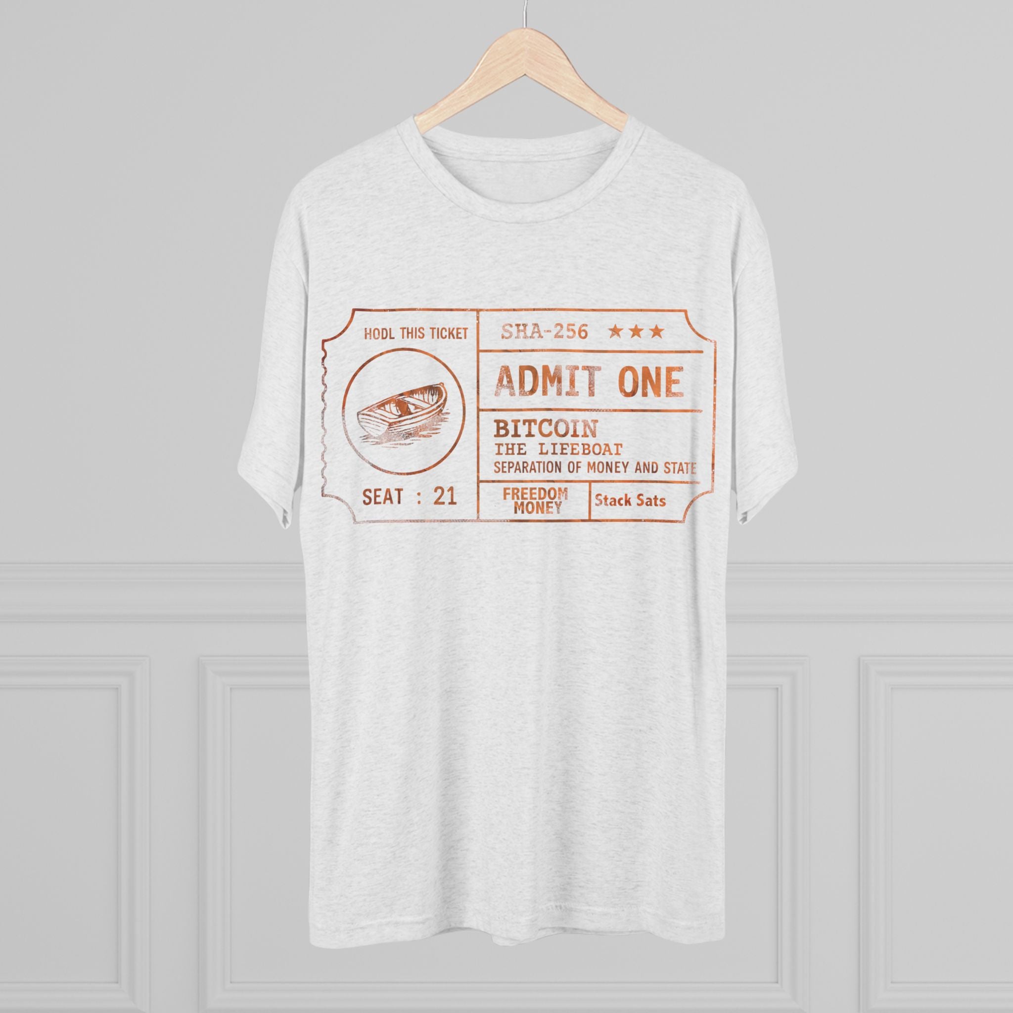 Bitcoin Admission Tee: Ultra Soft, Athletic fit, Modern Length