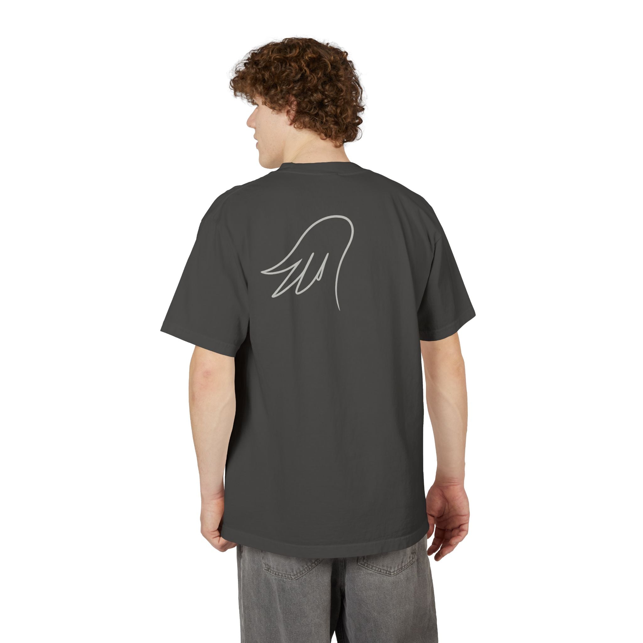 'too early for angels' washed drop shoulder