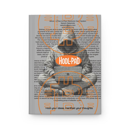 Hodl-pad Bitcoin Journal hardcover Orange on Gray