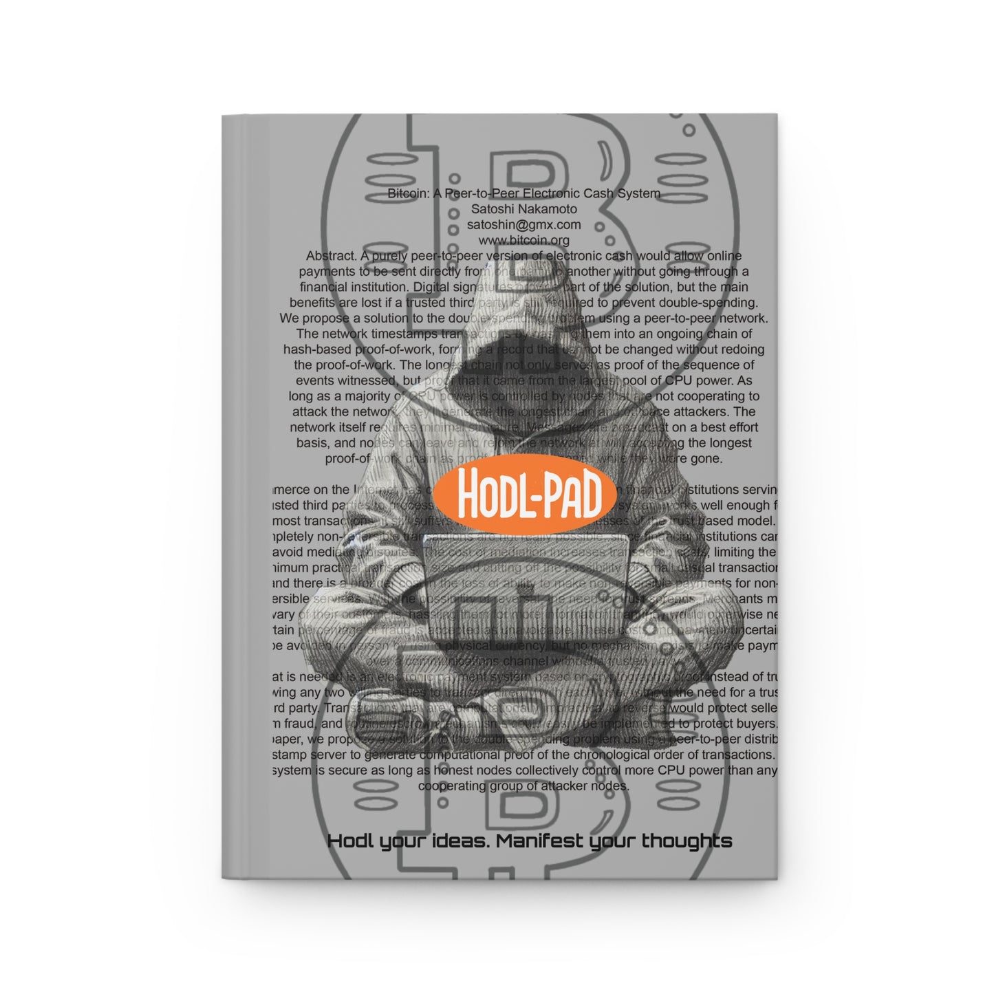 Hodl-Pad Bitcoin Hardcover Journal Gray on Gray