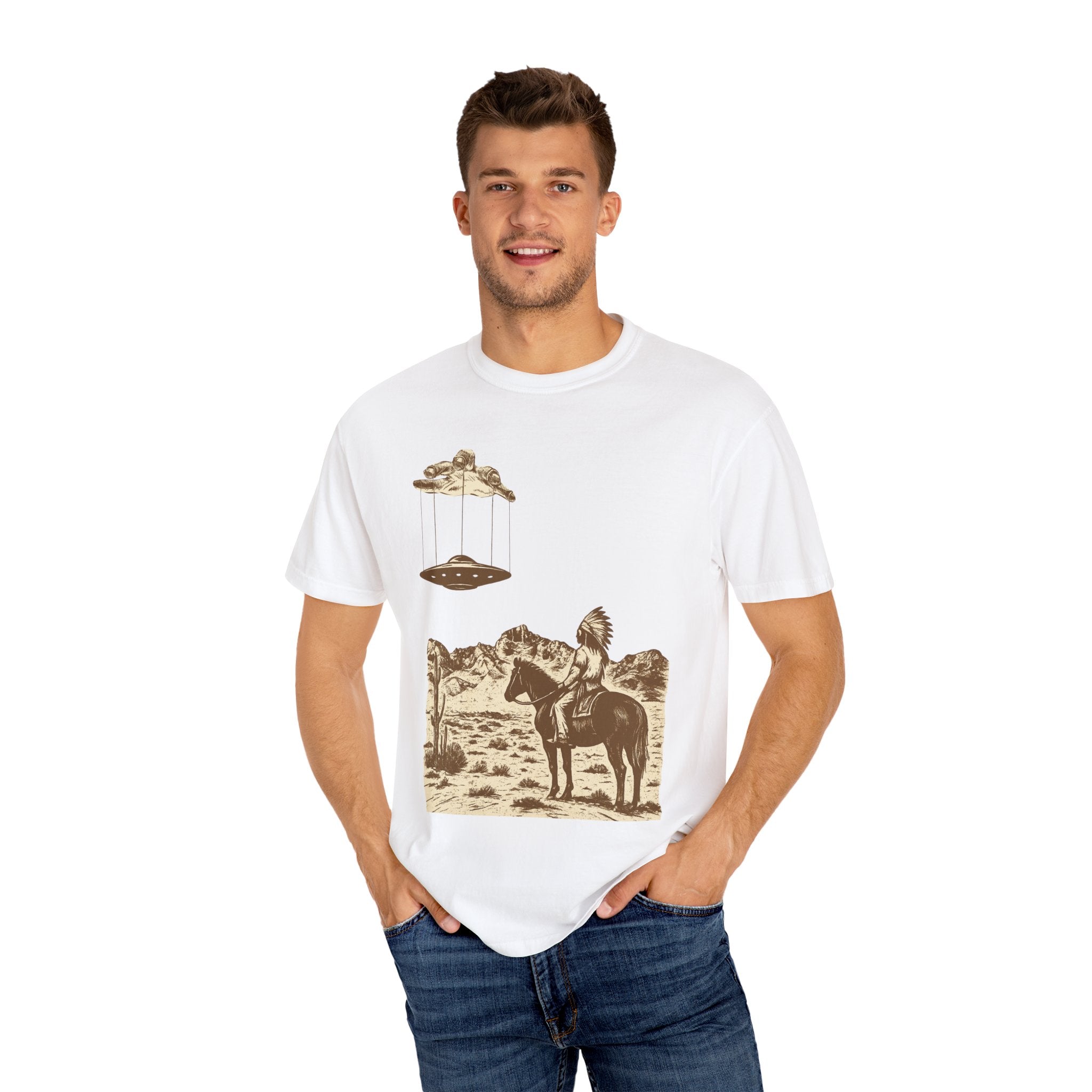 T-Shirt Indian Desert UFO Hand Puppet Design