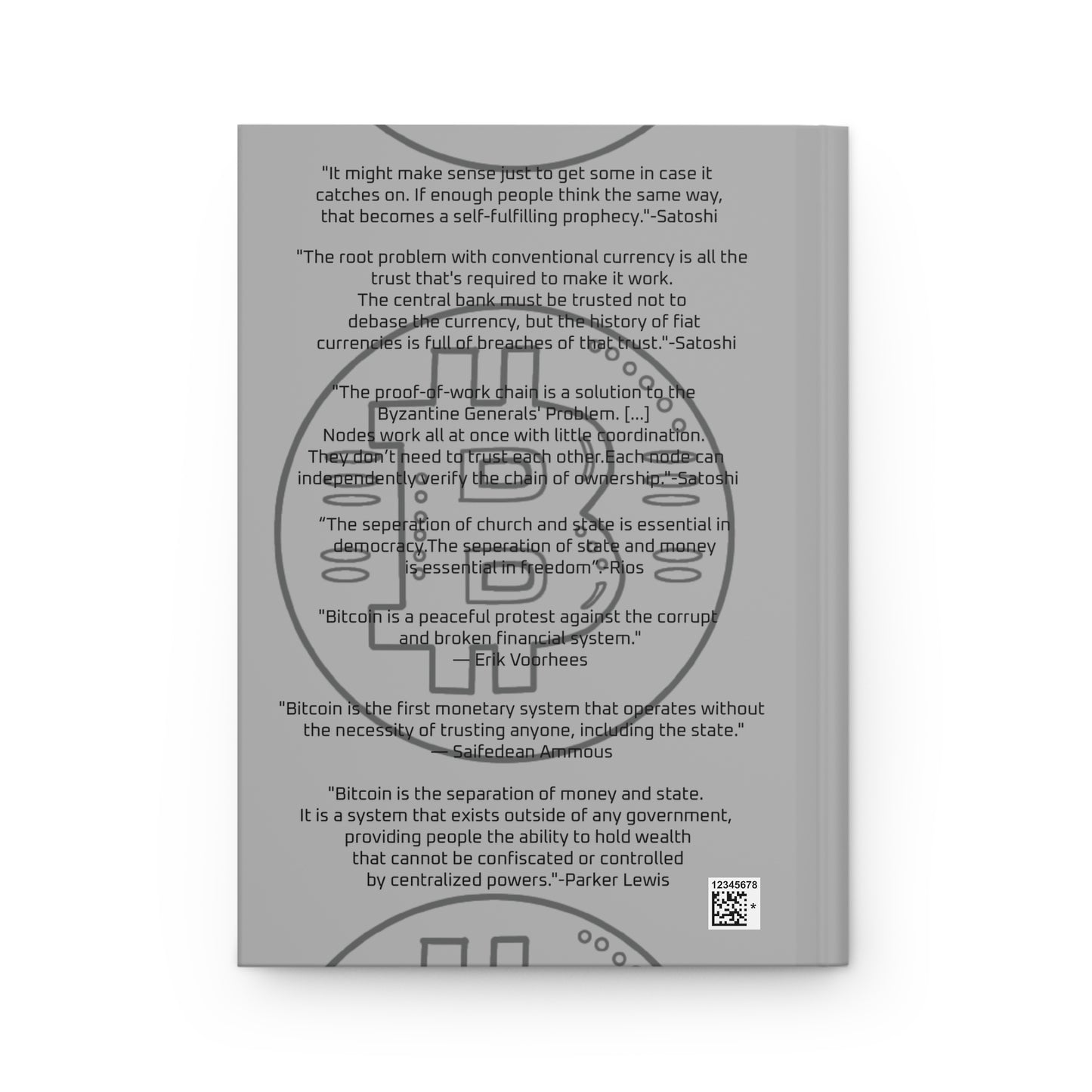 Hodl-Pad Bitcoin Hardcover Journal Gray on Gray