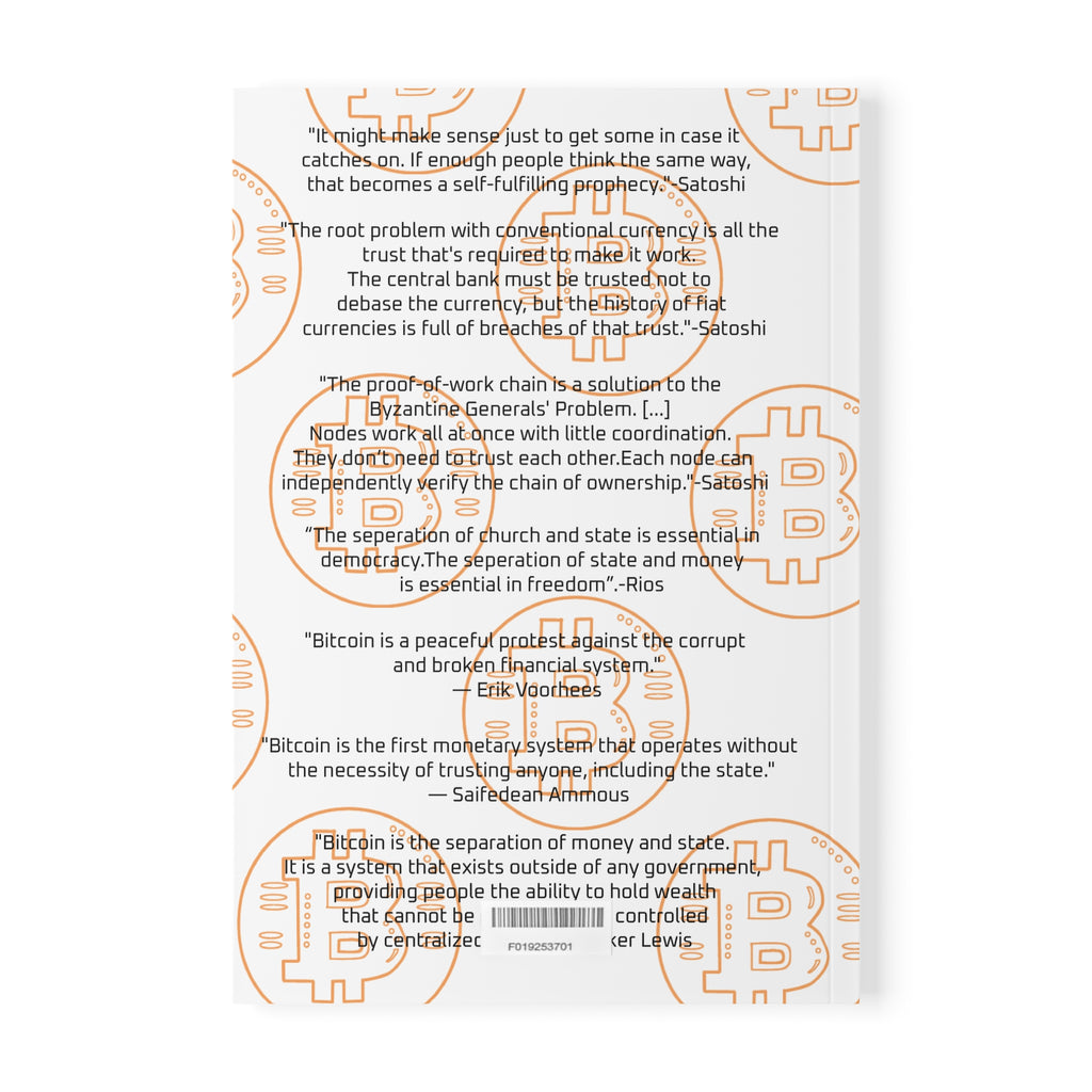 Hodl-Pad Bitcoin Journal - Softcover Notebook, A5 Orange on White