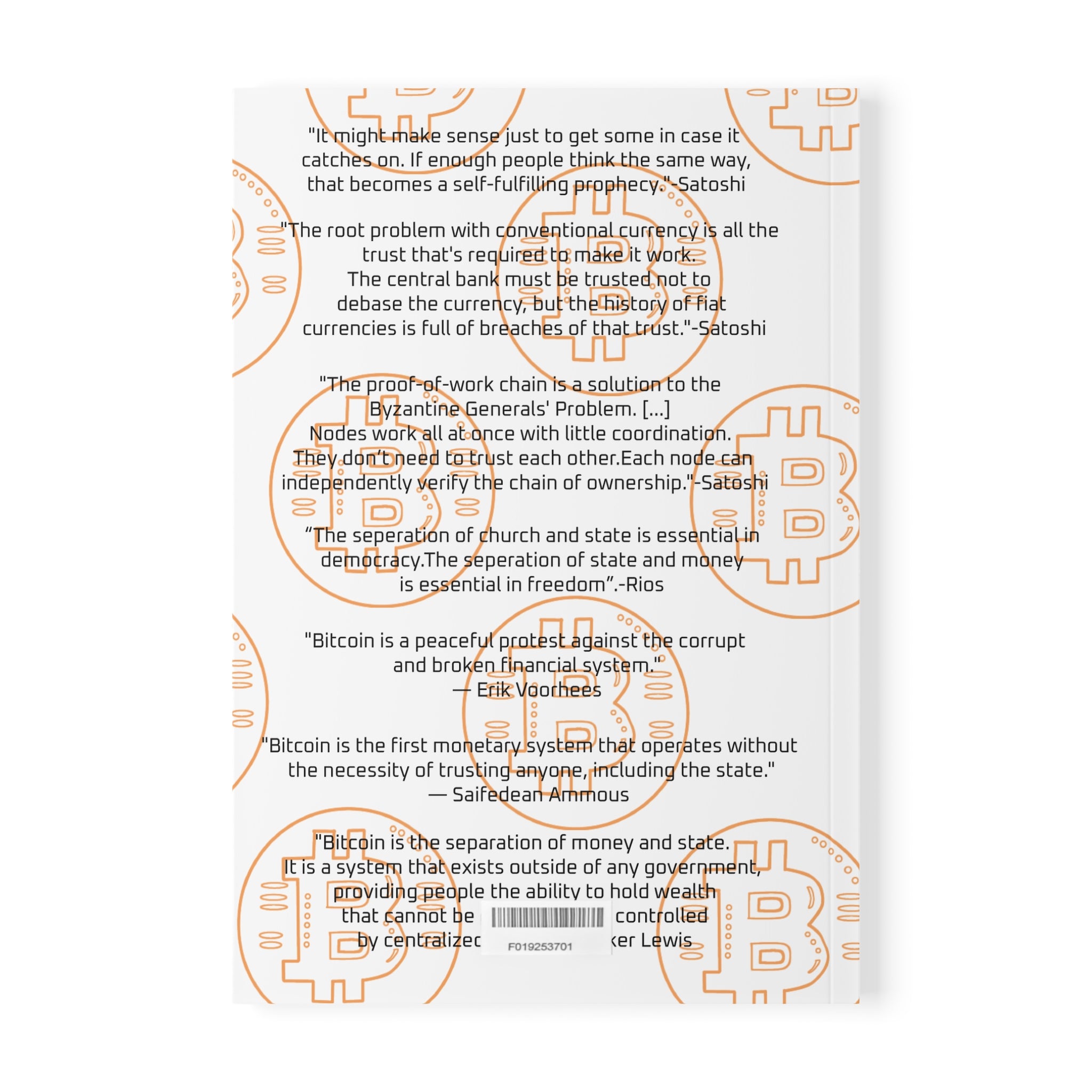 Hodl-Pad Bitcoin Journal - Softcover Notebook, A5 Orange on White