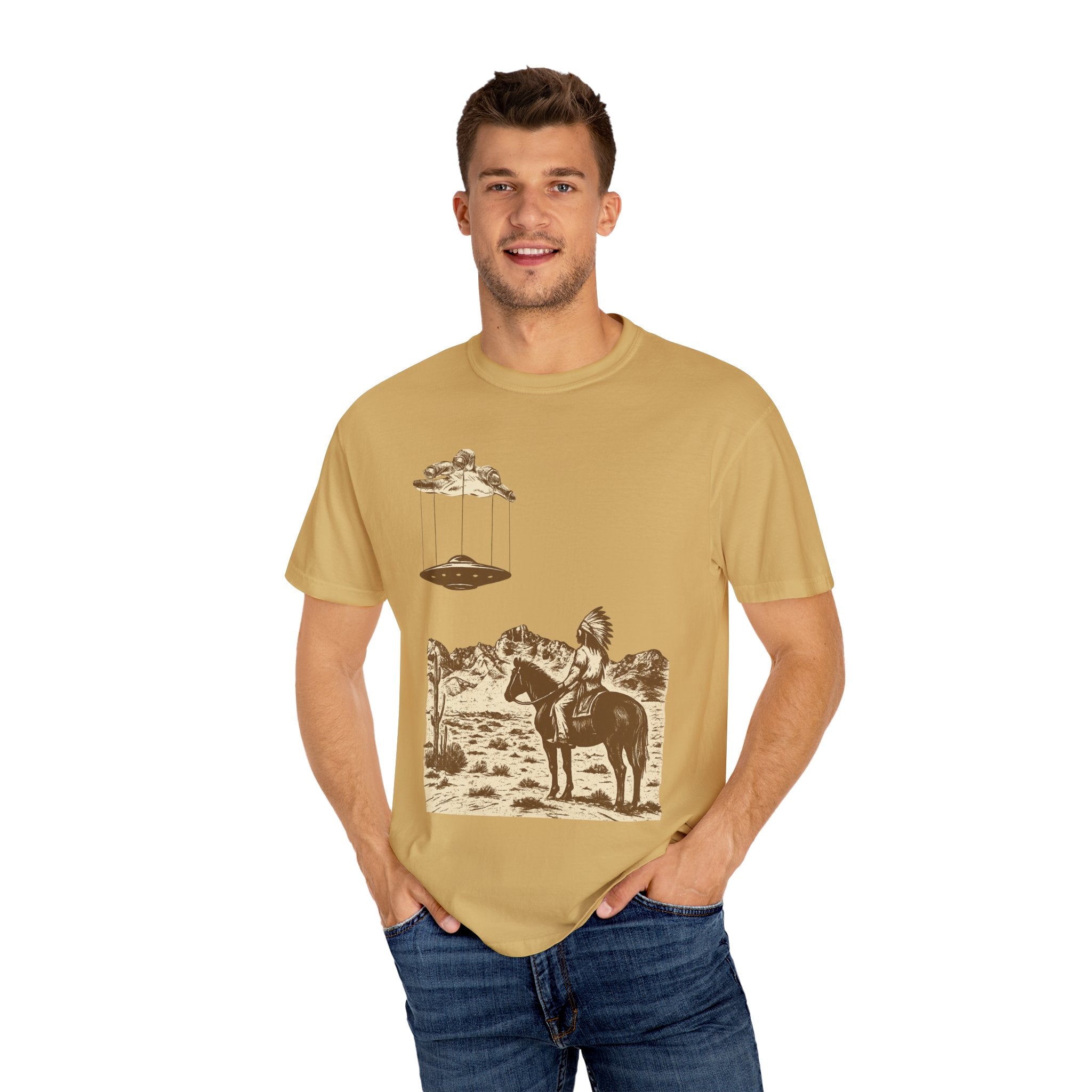 T-Shirt Indian Desert UFO Hand Puppet Design
