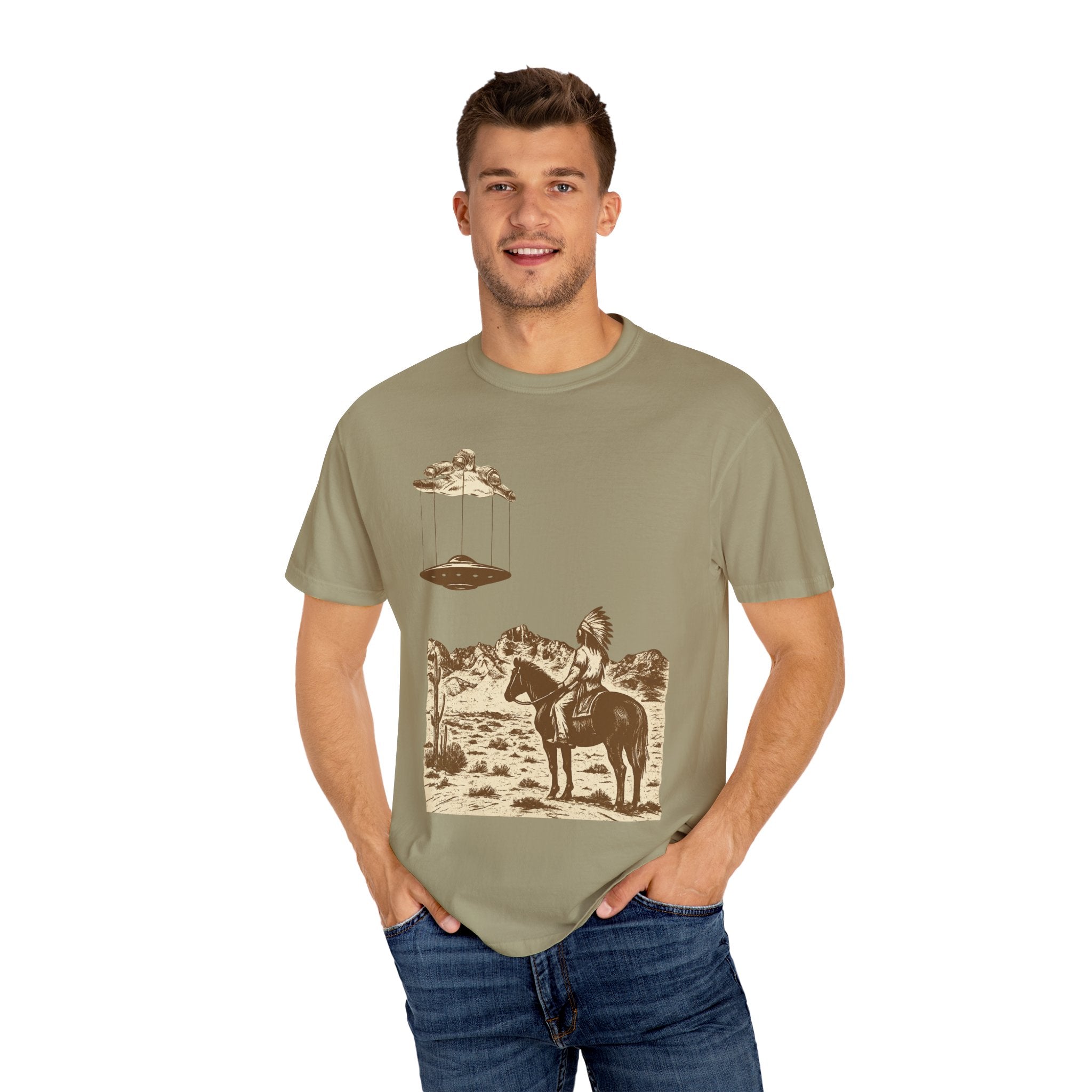 T-Shirt Indian Desert UFO Hand Puppet Design